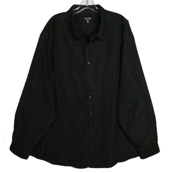 George Men's Size 3XL (54-56) Button-Up Shirt Long Sleeve Black Collared - Picture 1 of 13